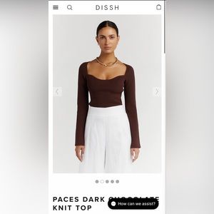 Dissh brown knit bustier top size 6/xs